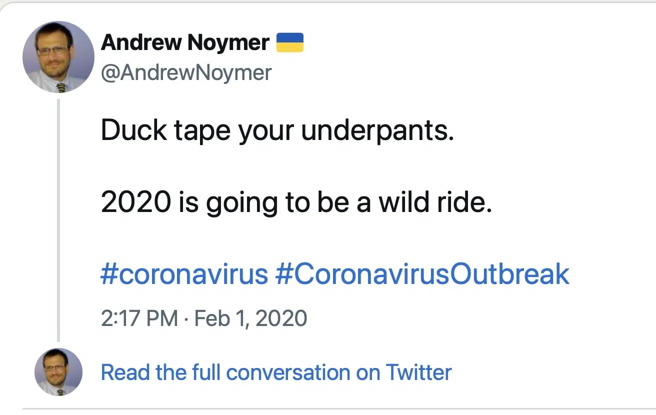 Keep Your Underpants Duck Taped and Air Clean as Covid Wild Ride Continues