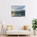 Lantau Peak and Ngong Ping Reflections in Shek Pik Reservoir Framed Canvas Print 20x16 inches
