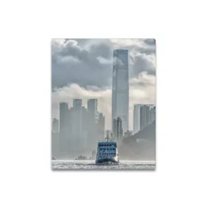 Early Morning Ferry from Hong Kong Island by DocMartin Framed Canvas Print 16x20 inch