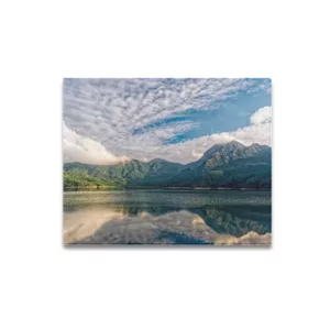 Lantau Peak and Ngong Ping Reflections in Shek Pik Reservoir Framed Canvas Print 20x16 inches