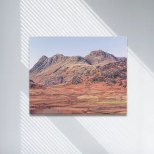 Langdale Pikes at Dusk Framed Canvas Print 20x16 inches