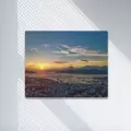 Sunset over Cheung Chau - and Lantau - by drone Framed Canvas Print 20x16 inches