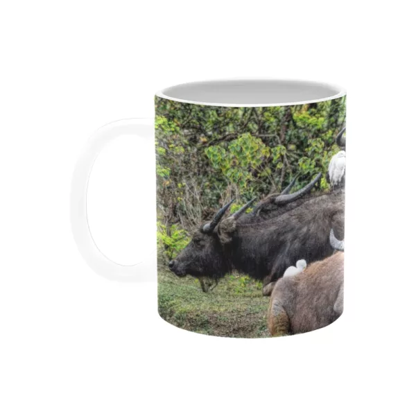 Water Buffaloes and Cattle Egrets Coffee or Tea Mug (11 OZ)