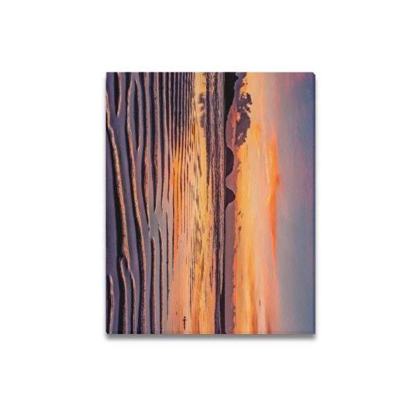 Reflections at Sunrise, Sai Wan, Hong Kong Framed Canvas Print 20x16 inches
