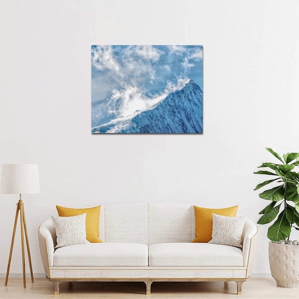 Mists over Meili Snow Mountain in late afternoon sun Framed Canvas Print 20x16 inches